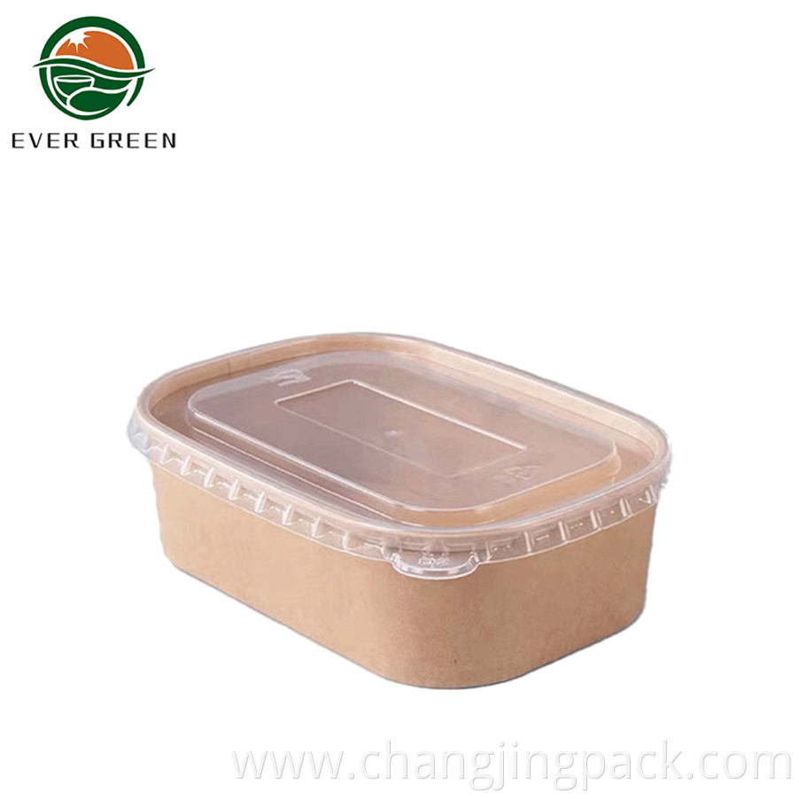 Disposable Kraft paper bowls with lids, Rectangle Food containers Soup Bowls Party Supplies Treat Bowls